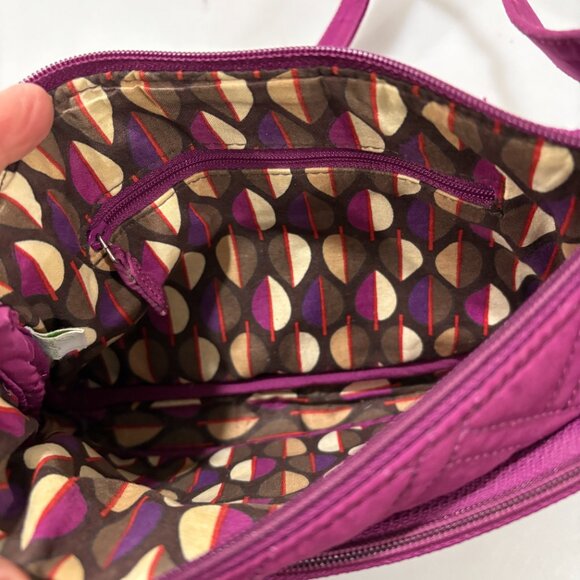 Vera Bradley Magenta Quilted Cotton Hipster Crossbody Shoulder Bag Organizer - Picture 6 of 7